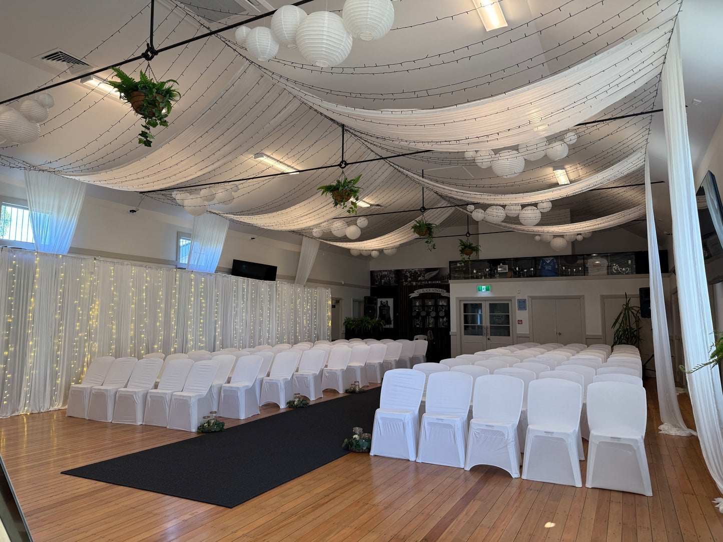 Ceiling Drapes and Lights