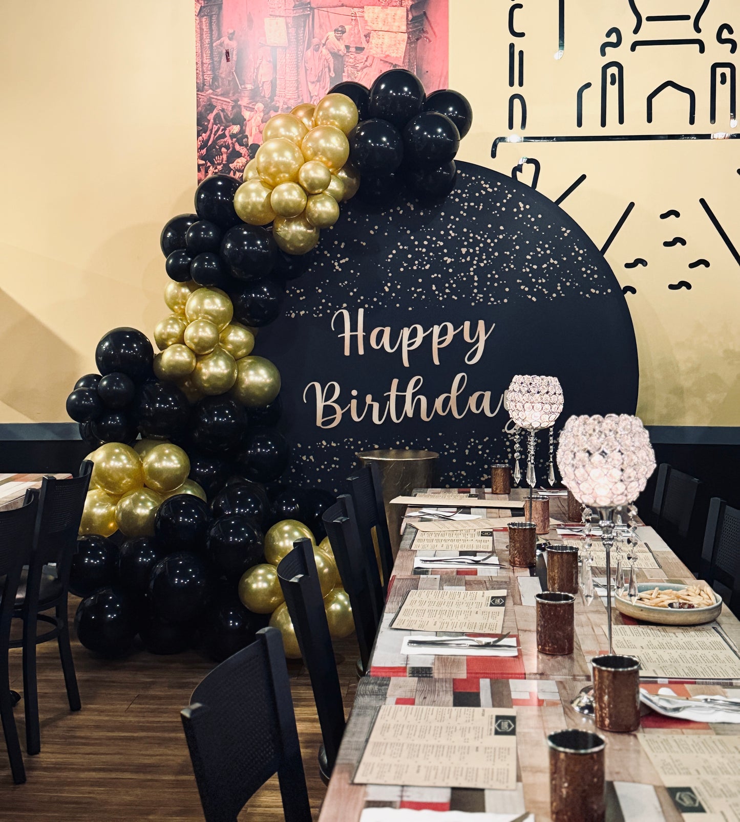 Silver beaded candleholder for hire