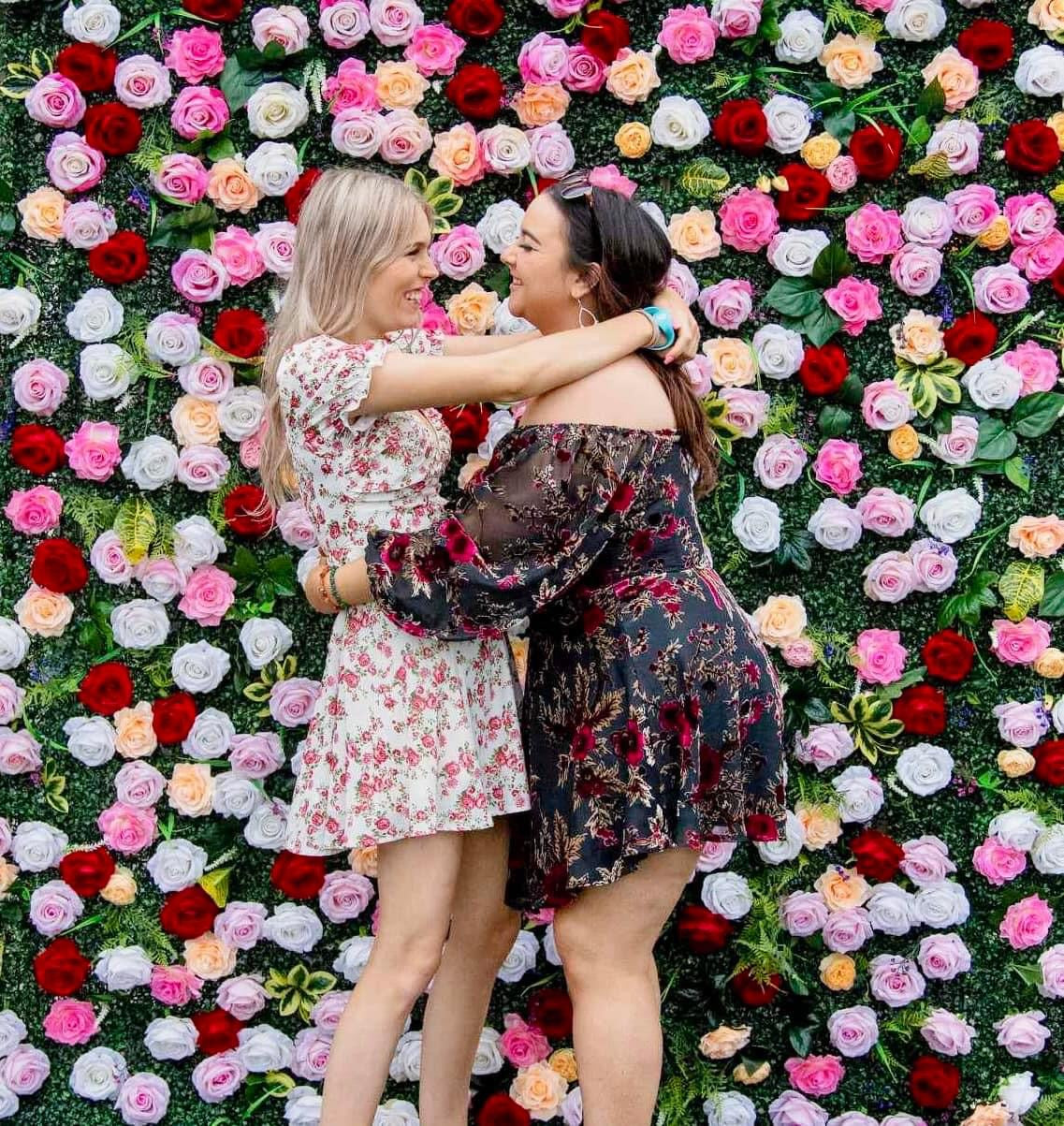 Colourful flower wall