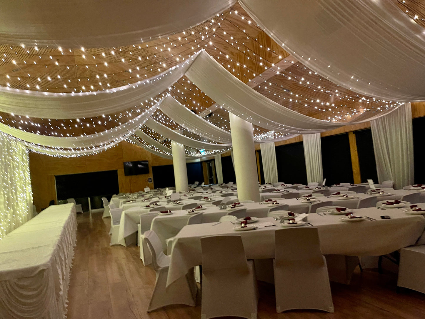 Ceiling Drapes and Lights